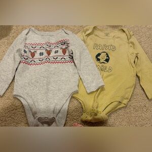 Gray Reindeer and Yellow Papa's World Bodysuits